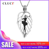 CLUCI Cute Silver 925 Figure Shape Charm Pendant Women Dancing Ballet Girl Cage Pendant Real 925 Sterling Silver Pearl Locket