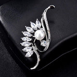 Red Trees Brand High Quality Elegant Sparkly Brooch With AAA Cubic Zirconia Flower Shape in Box